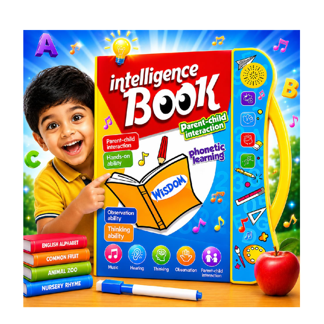 Goyal's Intelligence Sound Book for Kids – Learn ABC, Words, Numbers, Shapes, Animals & Vehicles – Fun Educational Toy for Toddlers & Preschoolers