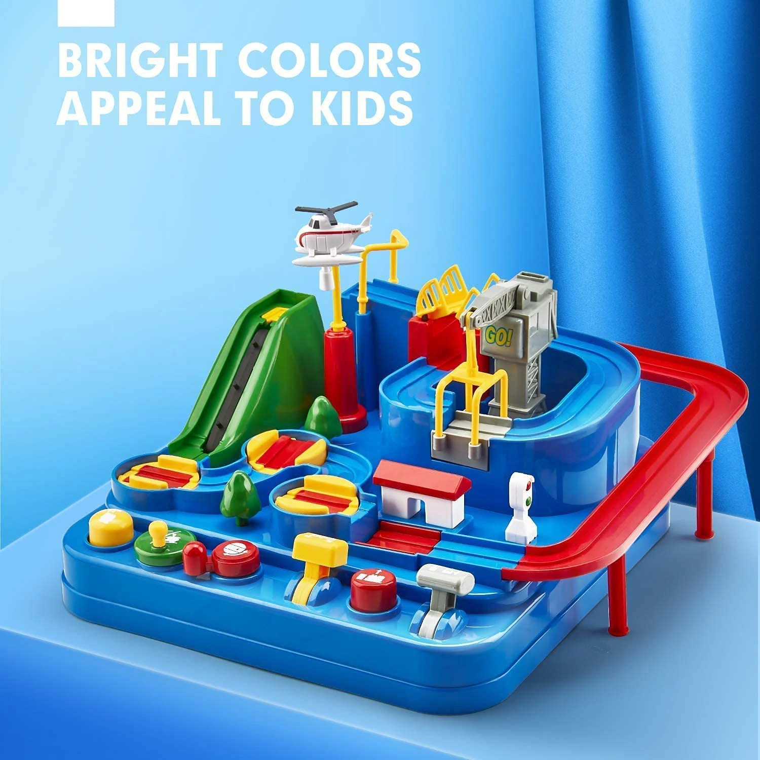 Car Race Track Adventure Toys for 3+ Year Old Boys & Girls, City Rescue Preschool Educational Vehicle Puzzle Playset view 4