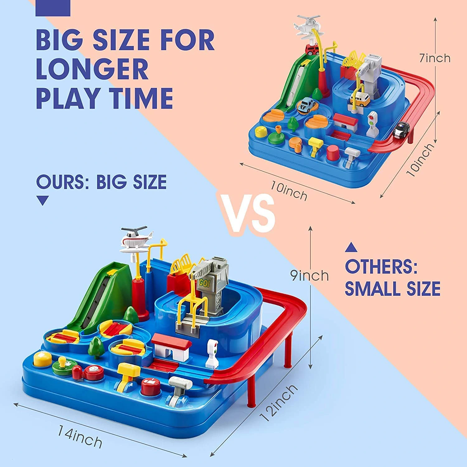 Car Race Track Adventure Toys for 3+ Year Old Boys & Girls, City Rescue Preschool Educational Vehicle Puzzle Playset view 8
