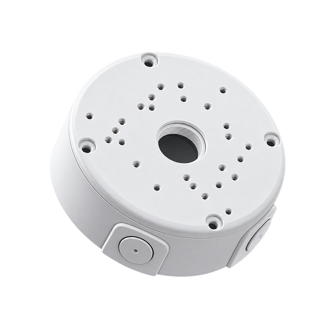 5x5” Round Waterproof PVC Junction Box for CCTV Camera, Heavy Duty Outdoor Electrical Enclosure, 3 Entry Inlets, Wire Protection – Pack of 1