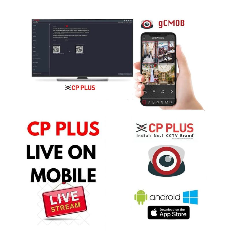 CP Plus 4CH DVR + 5MP (Guard+) Audio Recording 4 Dome Cameras with 24/7 (Day/Night Color Vision) + 1TB HDD + Copper Cable Roll (1+3) + 4CH SMPS + BNC &... view 3