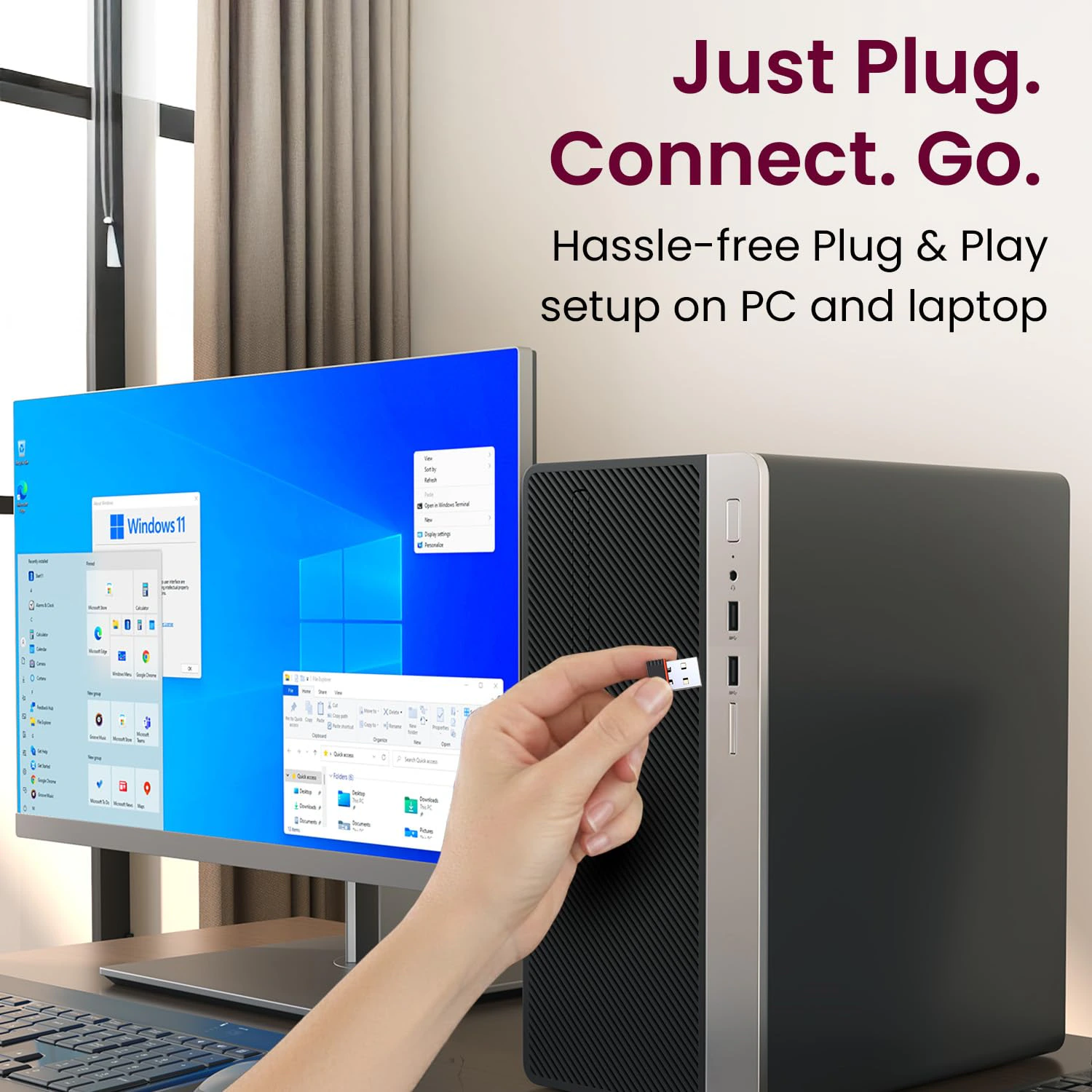 Portronics Wiplug 150 WiFi USB Mini Adapter Supports Wireless Data Upto 150 Mbps, Hotspot Adaptor, IEEE 802.11 b/g/n Support,Advanced WPA/WPA2 Security... view 4