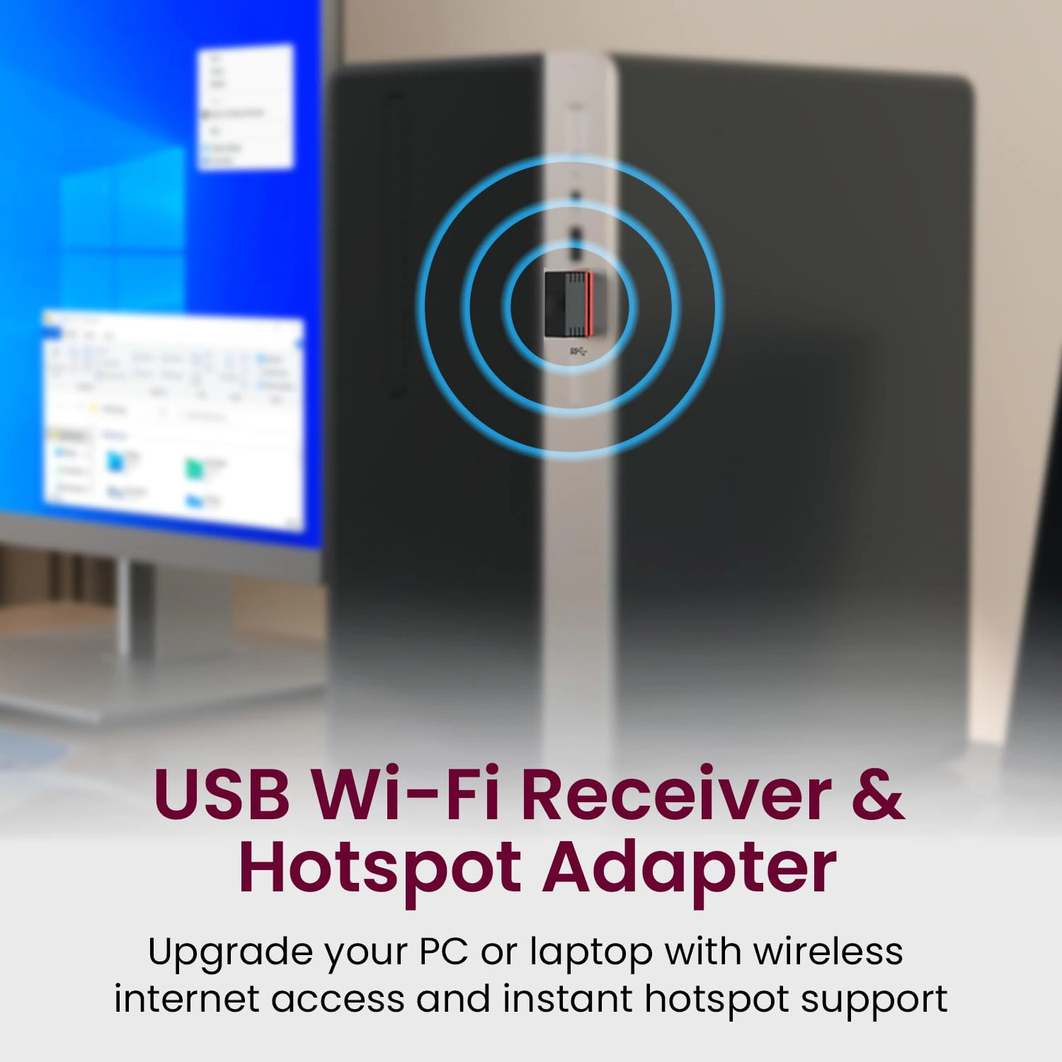 Portronics Wiplug 150 WiFi USB Mini Adapter Supports Wireless Data Upto 150 Mbps, Hotspot Adaptor, IEEE 802.11 b/g/n Support,Advanced WPA/WPA2 Security... view 5