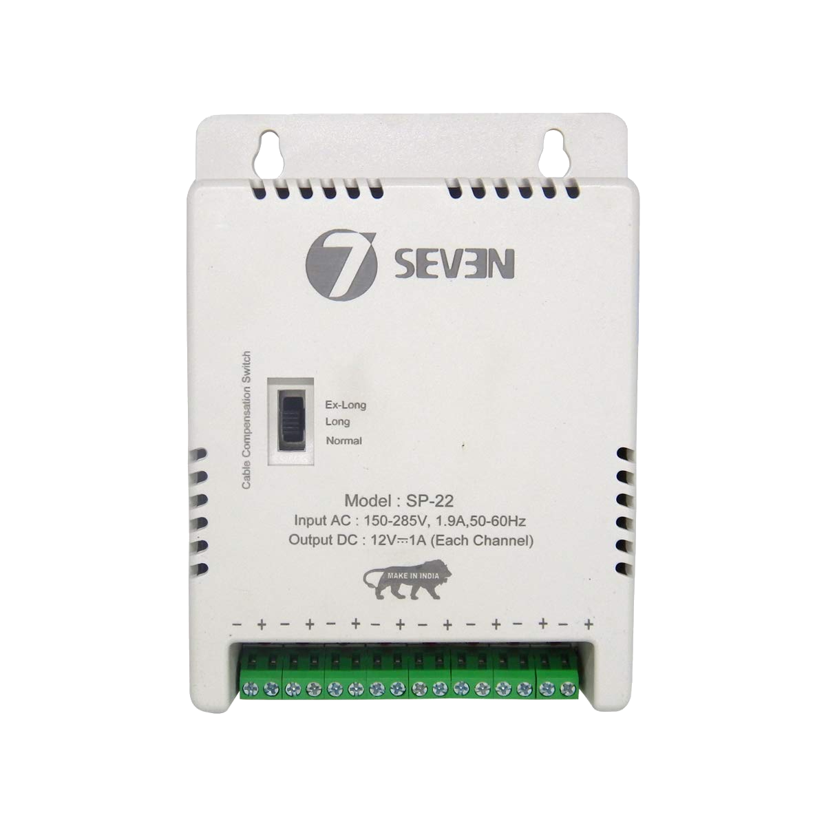 7SEVEN® 8 Channel CCTV Power Supply, 12V SMPS with Multi-Port Output for Security Surveillance Cameras