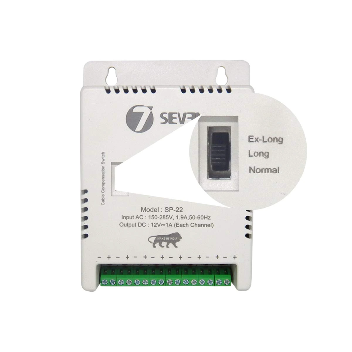 7SEVEN® 8 Channel CCTV Power Supply, 12V SMPS with Multi-Port Output for Security Surveillance Cameras view 2