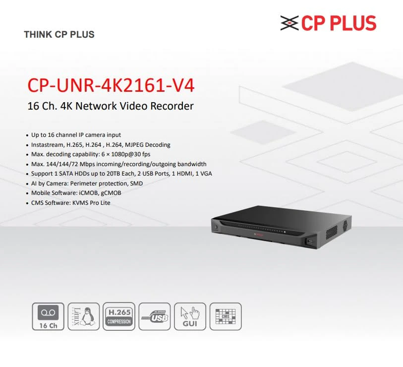 CP Plus 16 CH NVR with 2MP IP Wired Colour Night Vision with Built in Mice 12 CCTV Camera Set view 3
