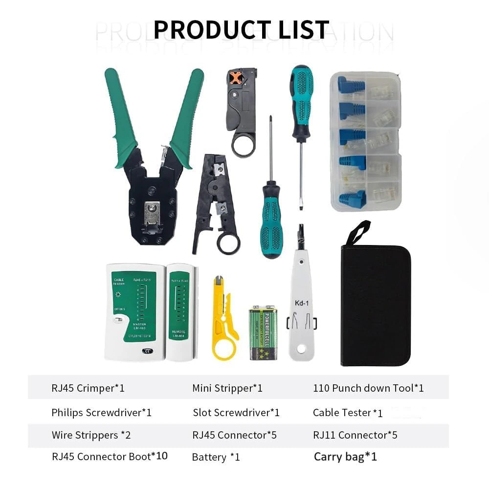 NewGet LAN Network Tool Kit with RJ45 Crimping Tool & Cable Tester | view 3