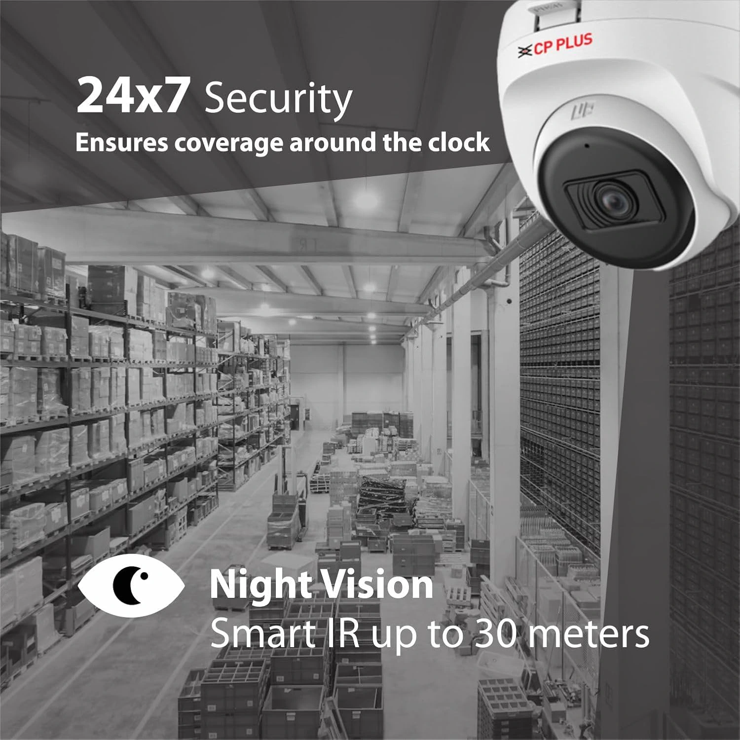 CP PLUS 5MP Dome CCTV Camera | 3.6mm Lens | 30M Smart IR Night Vision | Built-in Mic | DWDR | 2D DNR | view 5