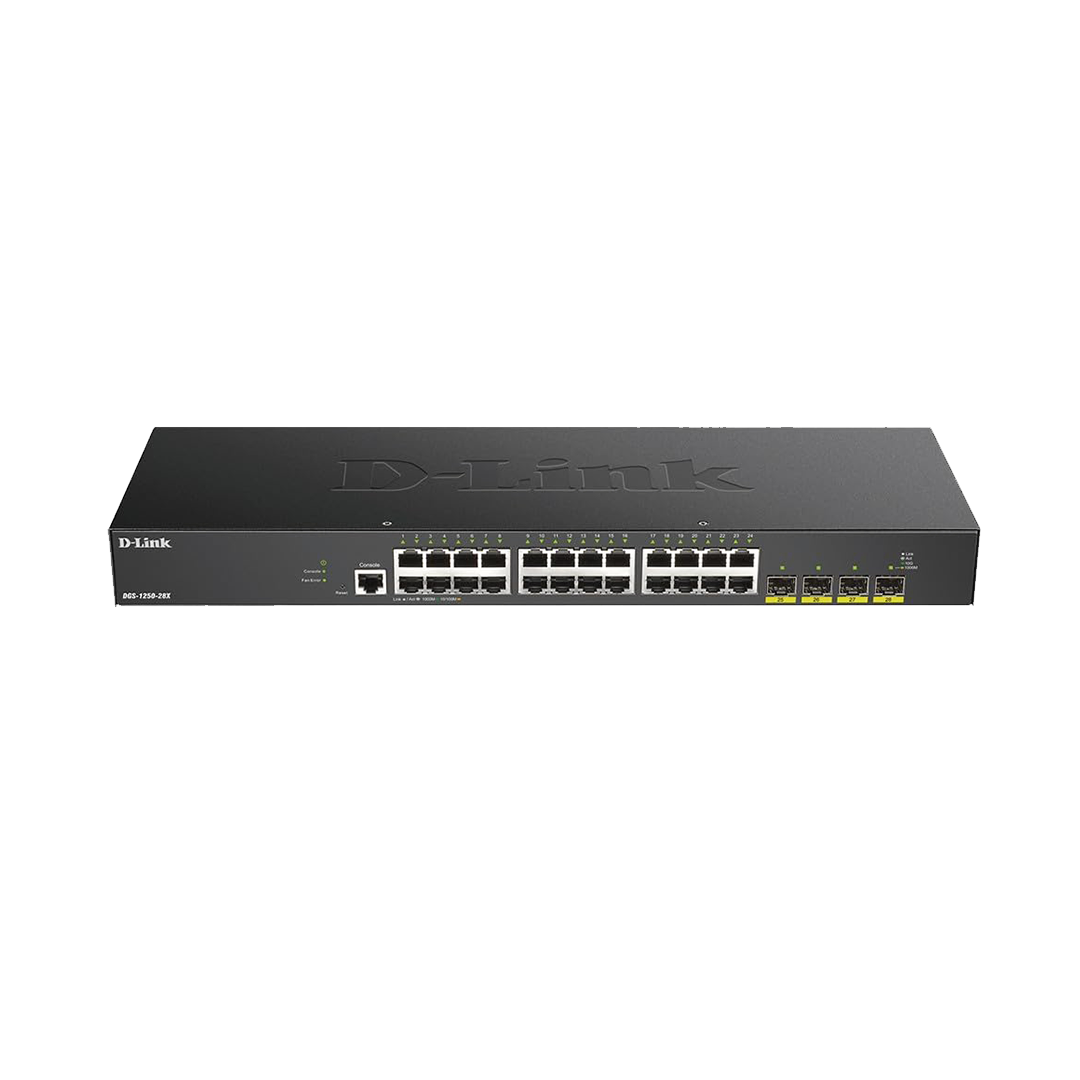 D-Link DGS-1250-28X 28 Port Smart Managed Gigabit Layer 2 Switch with 4 Ports 10G SFP+ Ports