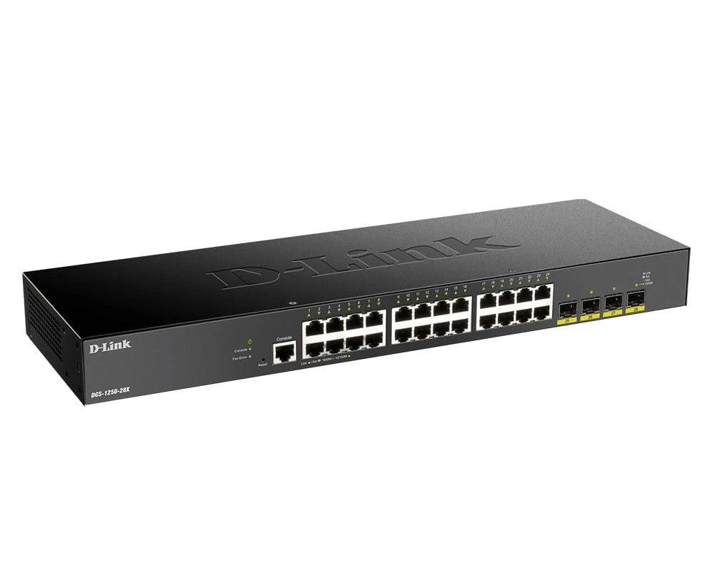 D-Link DGS-1250-28X 28 Port Smart Managed Gigabit Layer 2 Switch with 4 Ports 10G SFP+ Ports view 2