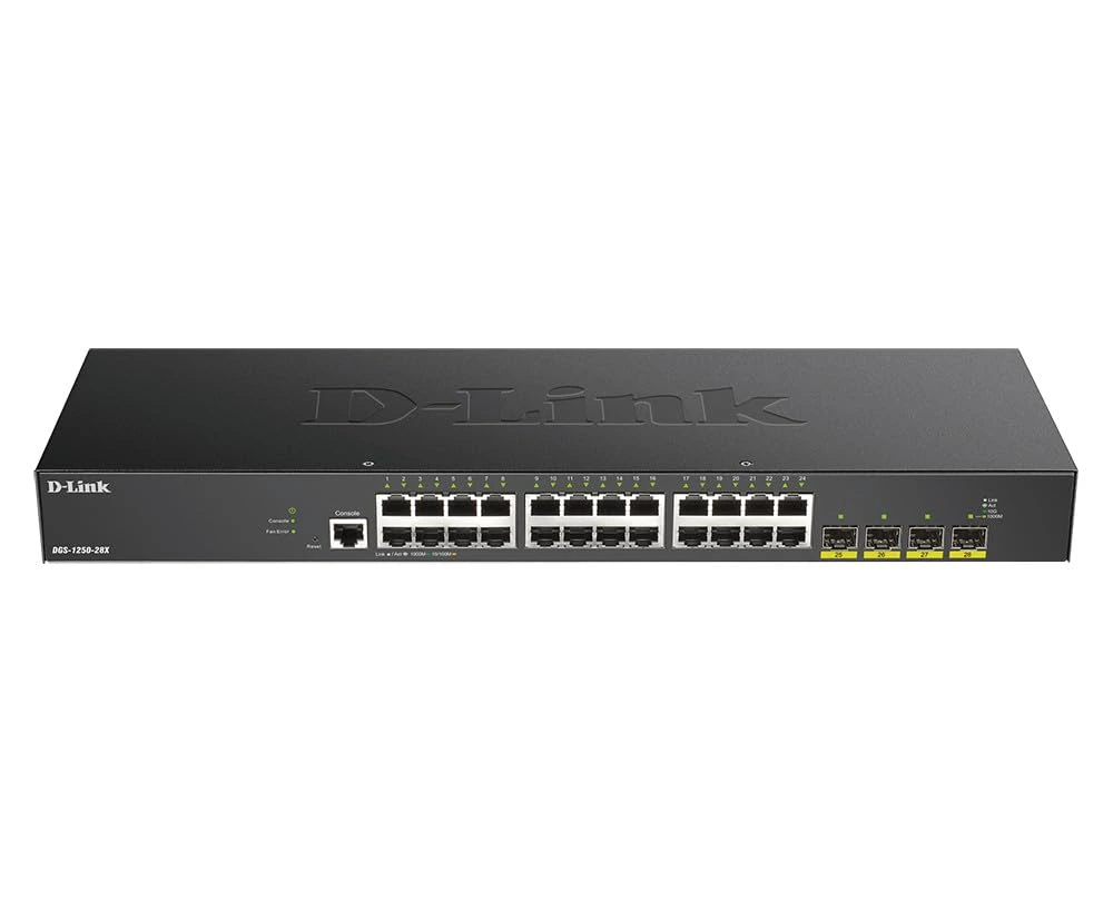 D-Link DGS-1250-28X 28 Port Smart Managed Gigabit Layer 2 Switch with 4 Ports 10G SFP+ Ports view 3