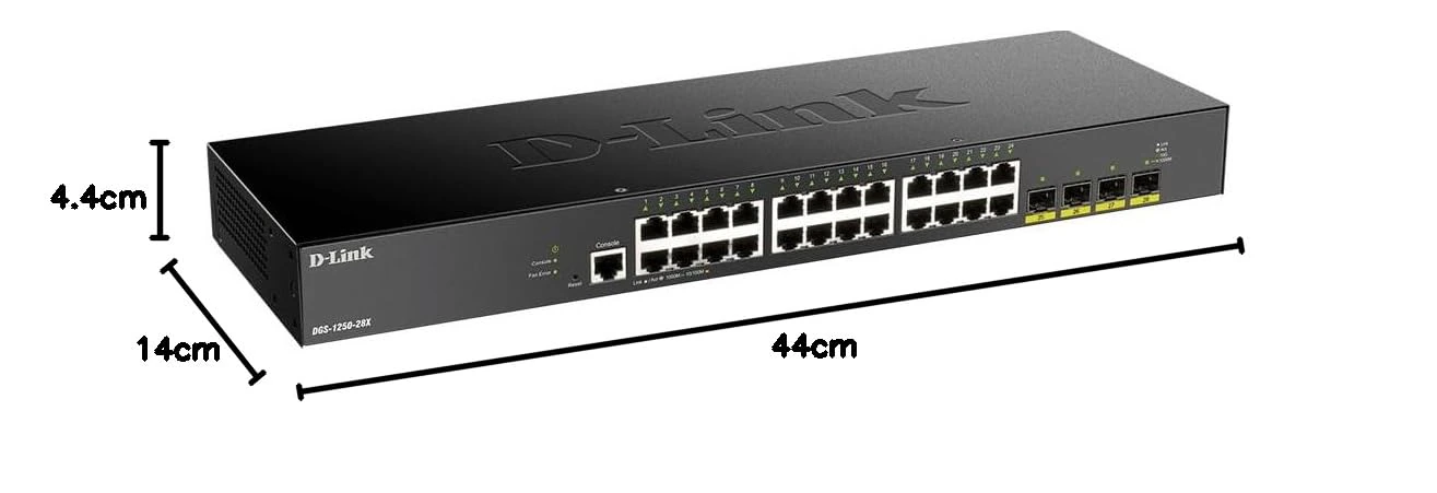 D-Link DGS-1250-28X 28 Port Smart Managed Gigabit Layer 2 Switch with 4 Ports 10G SFP+ Ports view 4