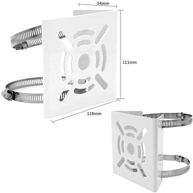Bectro Small Pole Mounting Stand for CCTV Cameras with 2 x 100MM Stainless Steel Rings | view 3