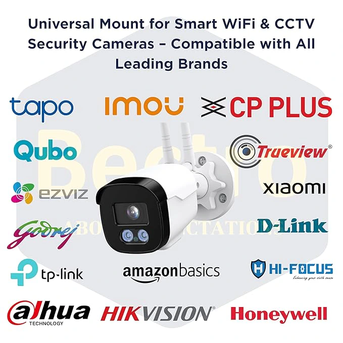 Bectro Small Pole Mounting Stand for CCTV Cameras with 2 x 100MM Stainless Steel Rings | view 6