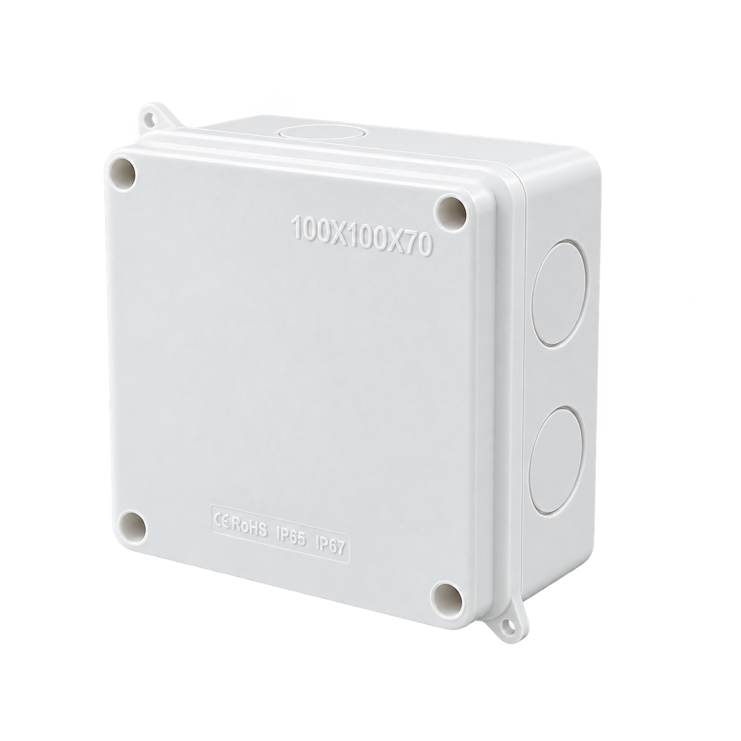 GLOBOMOTIVE ABS Junction Box - Waterproof namboric Project Box Enclosure Case for namboric Projects, Outdoor, Indoor (100 x 100 x 70 mm)