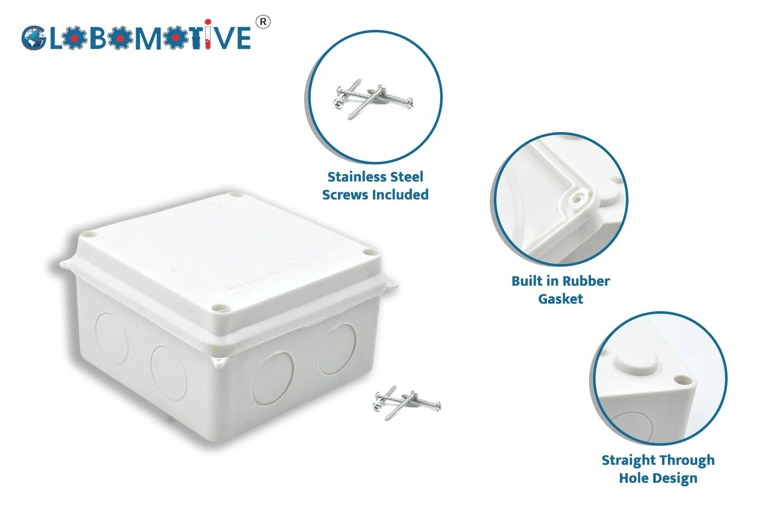 GLOBOMOTIVE ABS Junction Box - Waterproof namboric Project Box Enclosure Case for namboric Projects, Outdoor, Indoor (100 x 100 x 70 mm) view 4
