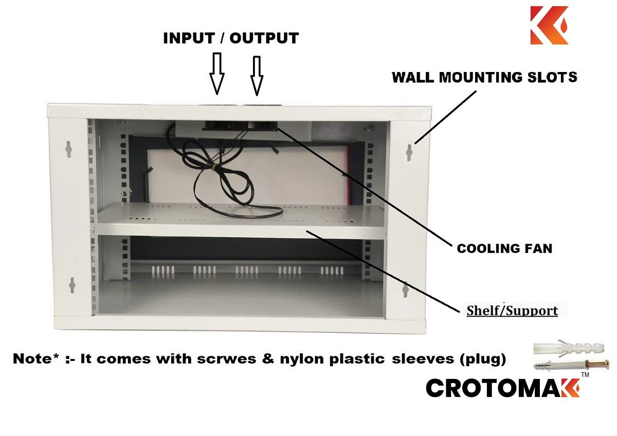 6U DVR, CCTV, NVR, Server, Network Rack with 4 Power Socket and AC Axial Cooling Fan view 4