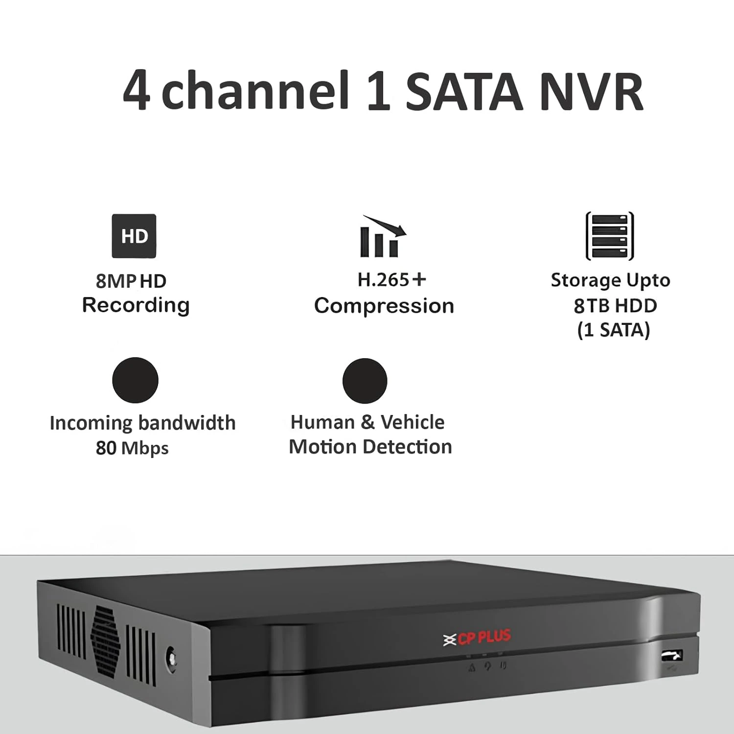 CP Plus 4Ch. Network Video Recorder, Max 80Mbps view 2
