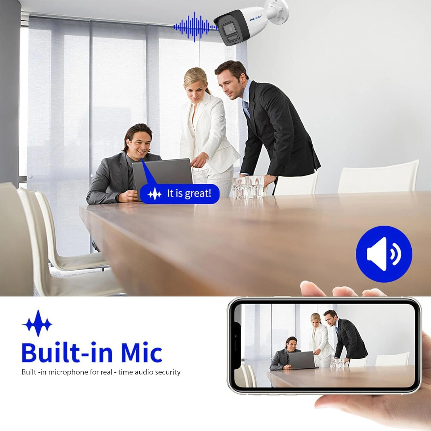 4MP PRAMA Bullet Camera Dual Light, Built-in Microphone view 3