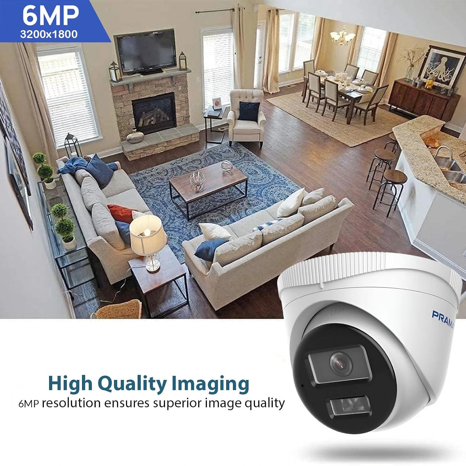 PRAMA PT-NC163D3-WNMS/AW (D2) 6MP Dual Light Fixed Turret Network Camera | view 3
