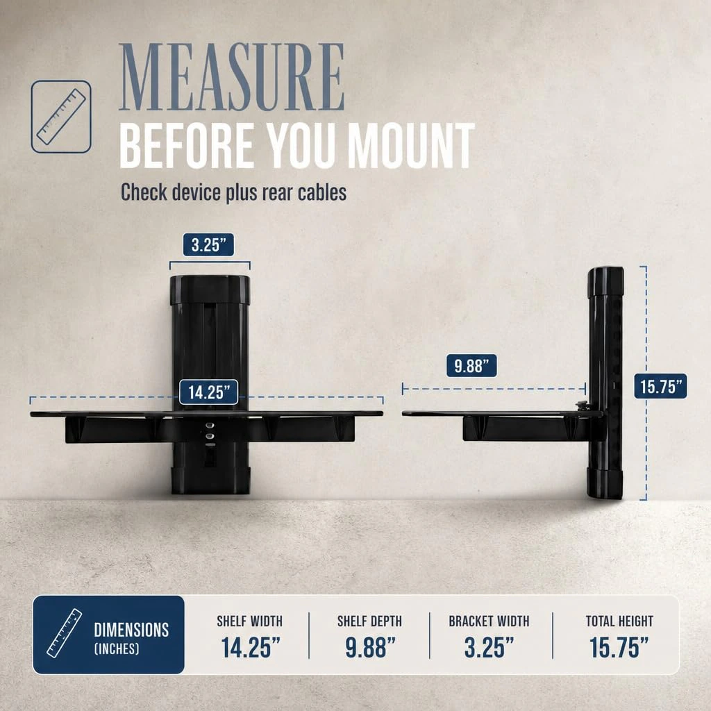 Floating Wall Mounted Shelf Bracket Stand view 2