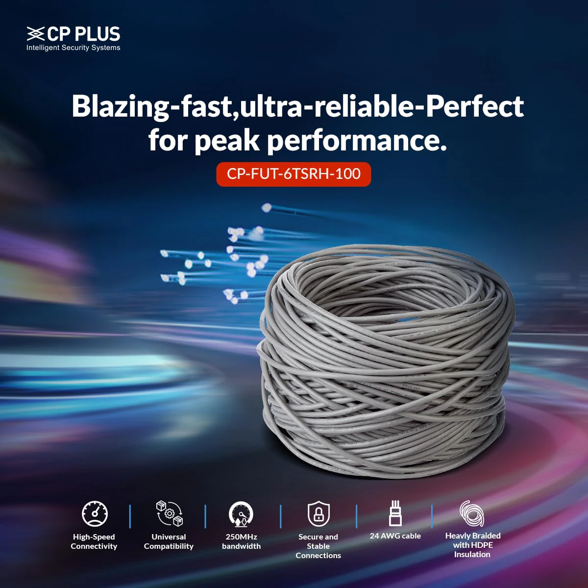 CP PLUS CP-FUT-6TSRH-100 Cat 6 Ethernet 100 meter Cable  view 2