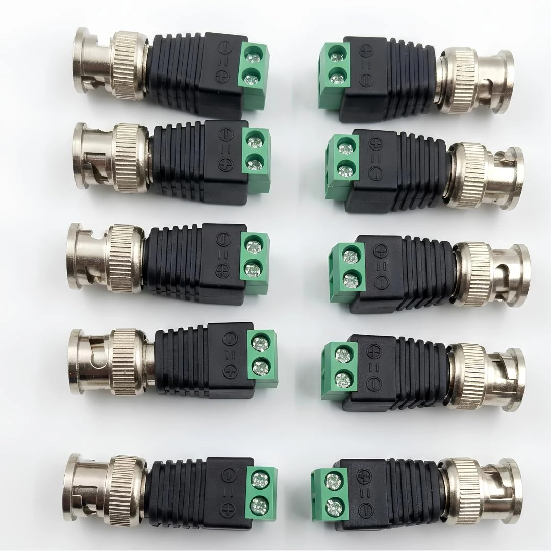 BNC Male Connector with Screw Terminal, Green, for CCTV Camera view 6