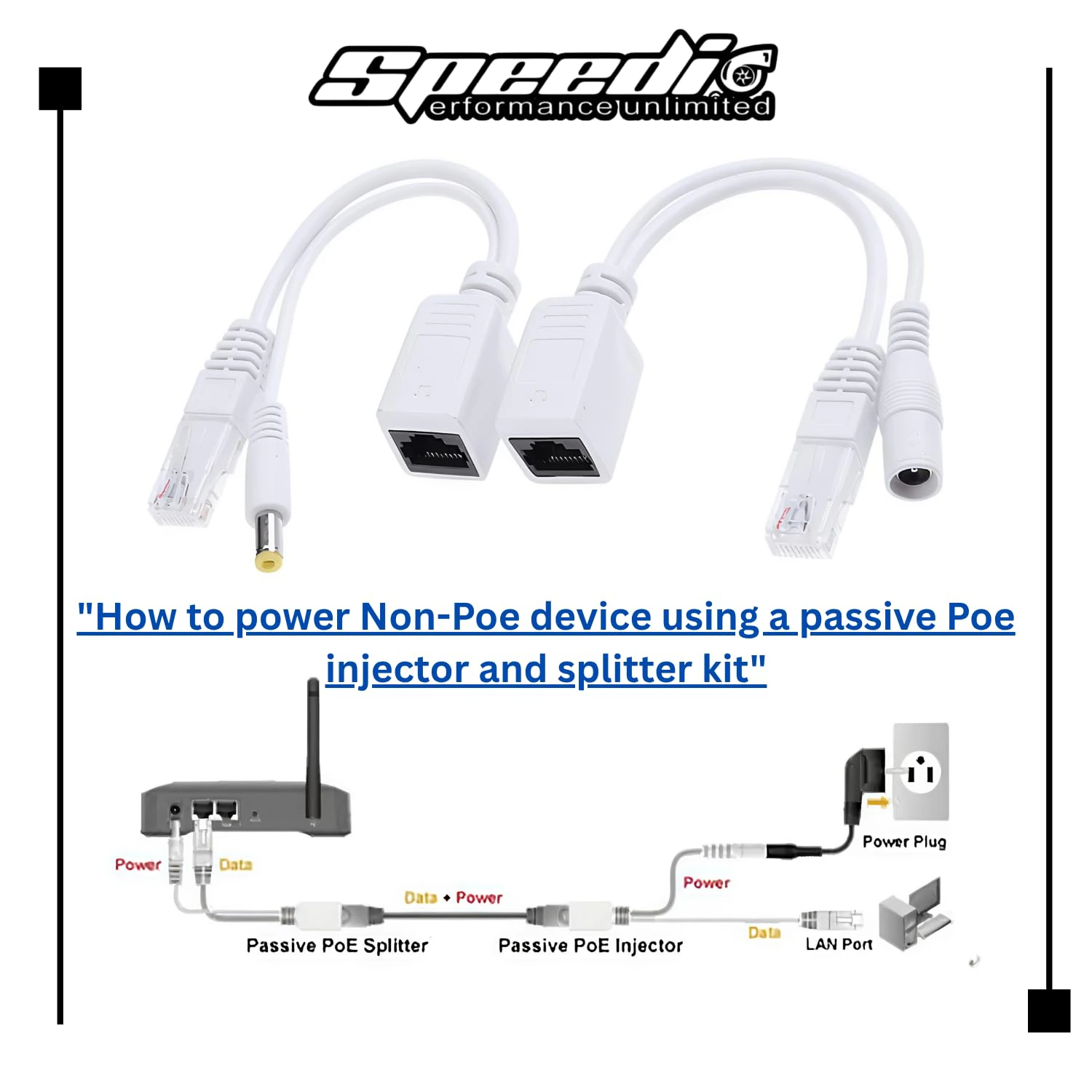  RJ45 Ethernet Power Adapter with DC Plug | PoE for IP Cameras, Access Points, Routers  view 2
