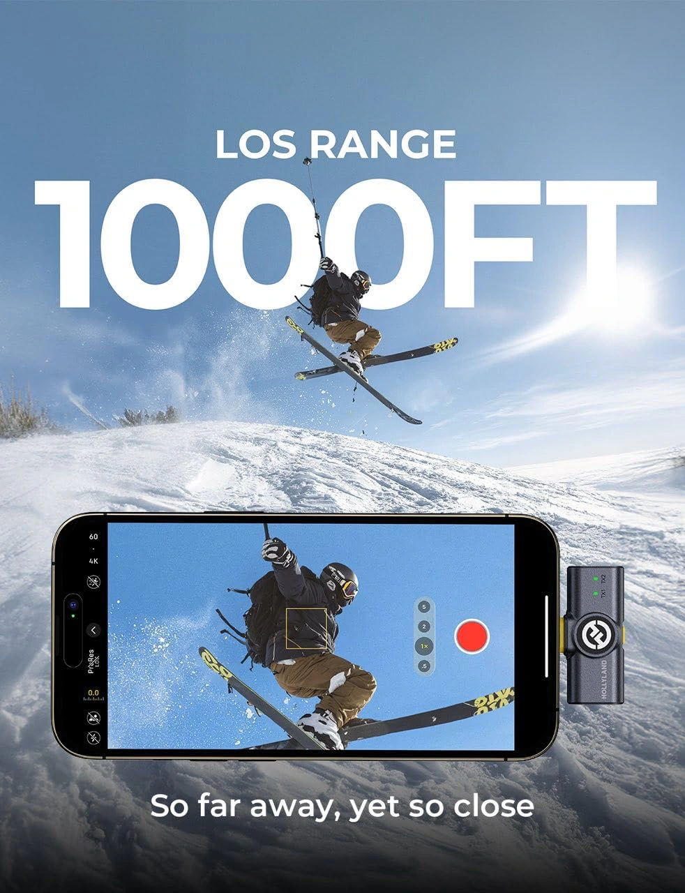 Hollyland Lark M2 Wireless Microphone for iPhone/Camera/Android/PC, 48kHz/24-bit High Fidelity Audio, 300m Range, Noise Cancel, 40h Use, YouTube, Streaming view 4