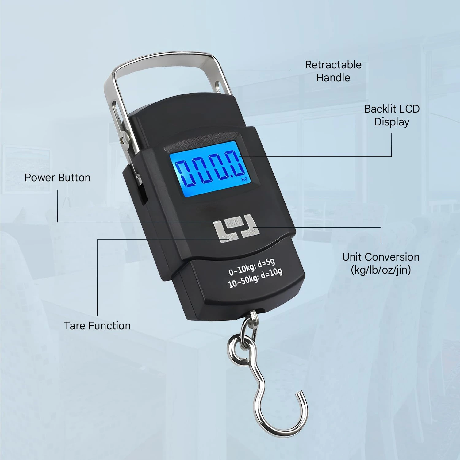 GLOTY Portable Digital Luggage Weighing Scale 50kg/110lb  view 5