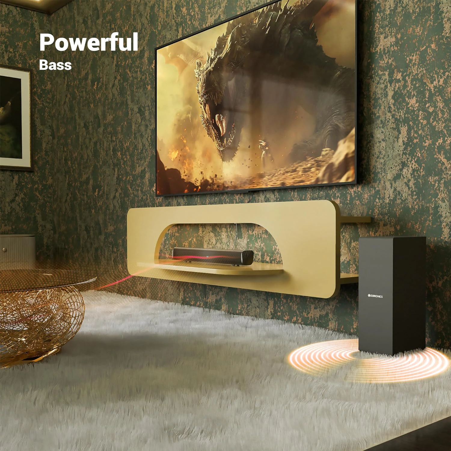 ZEBRONICS 90 Watts, Compact Soundbar, Home Theatre, Dual Driver Soundbar, 11.43cm Subwoofer view 3