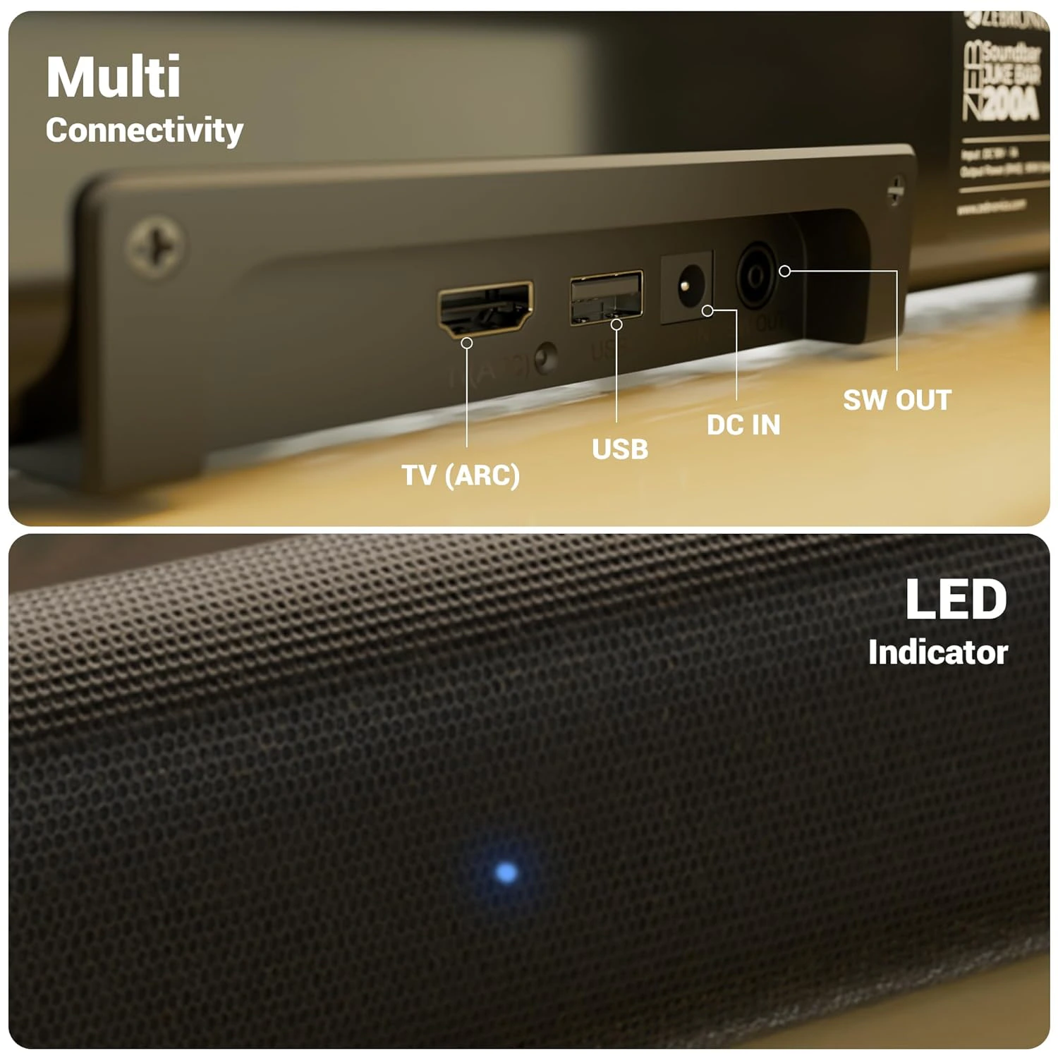 ZEBRONICS 90 Watts, Compact Soundbar, Home Theatre, Dual Driver Soundbar, 11.43cm Subwoofer view 6