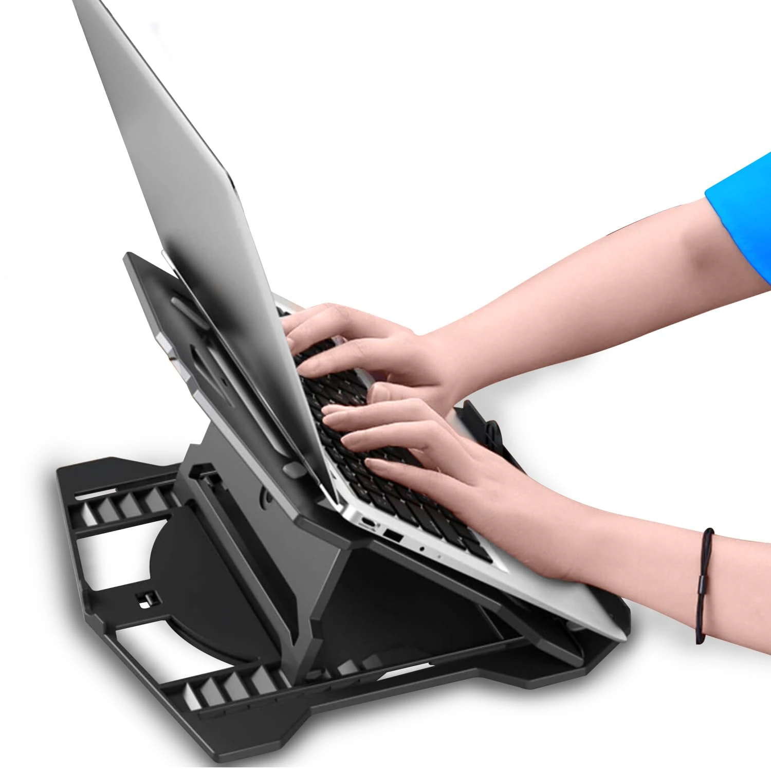 ABS 2-in-1 Laptop and Mobile Stand, Ergonomic, Adjustable Height, Anti-Slip Base, Heat Dissipation, view 5