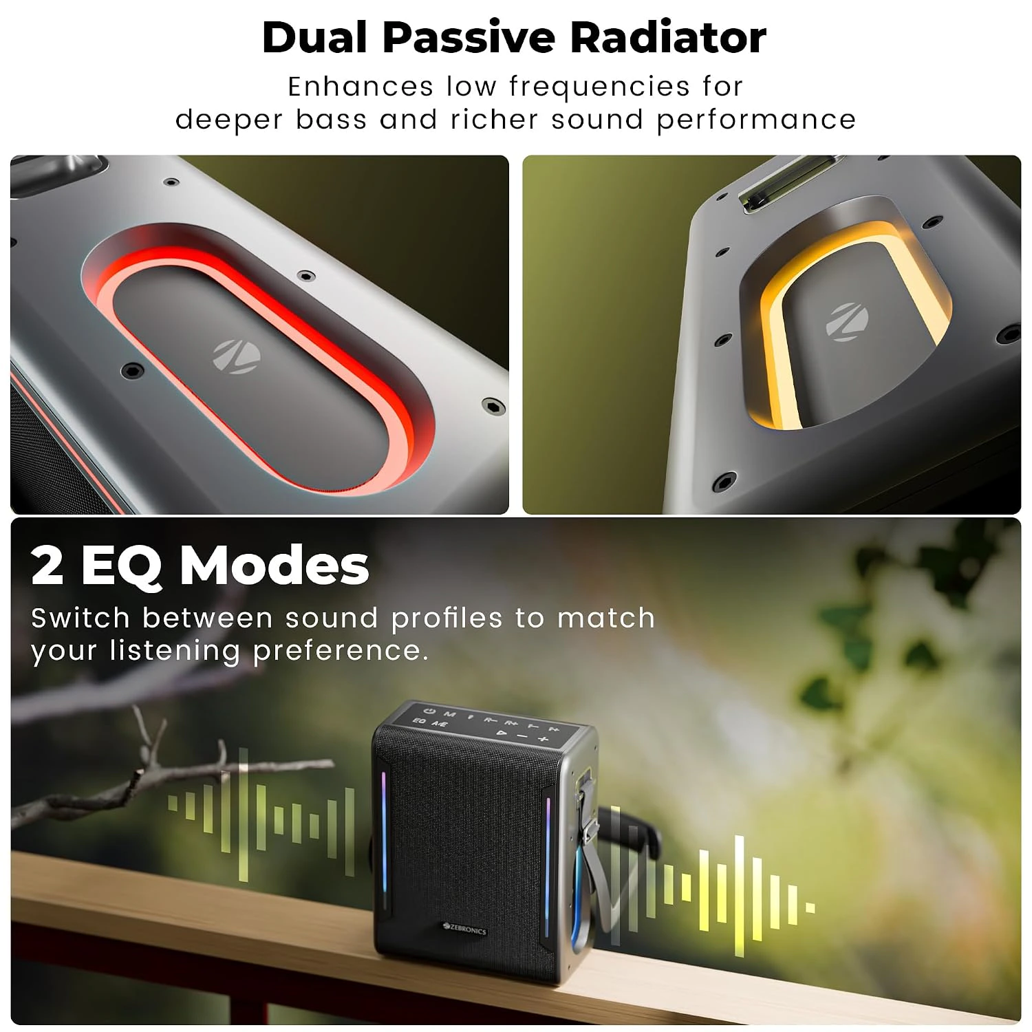ZEBRONICS Axon 150 Portable Bluetooth Speaker, 100W RMS, Built-in Power Bank view 7