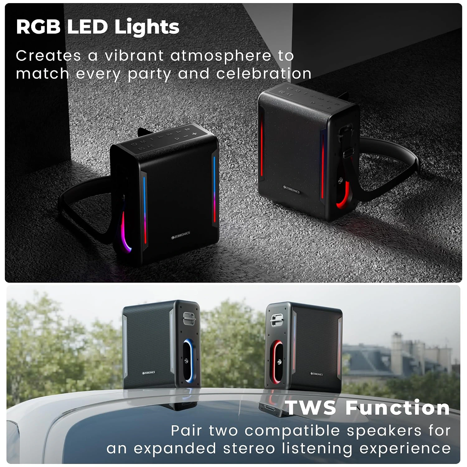 ZEBRONICS Axon 150 Portable Bluetooth Speaker, 100W RMS, Built-in Power Bank view 8