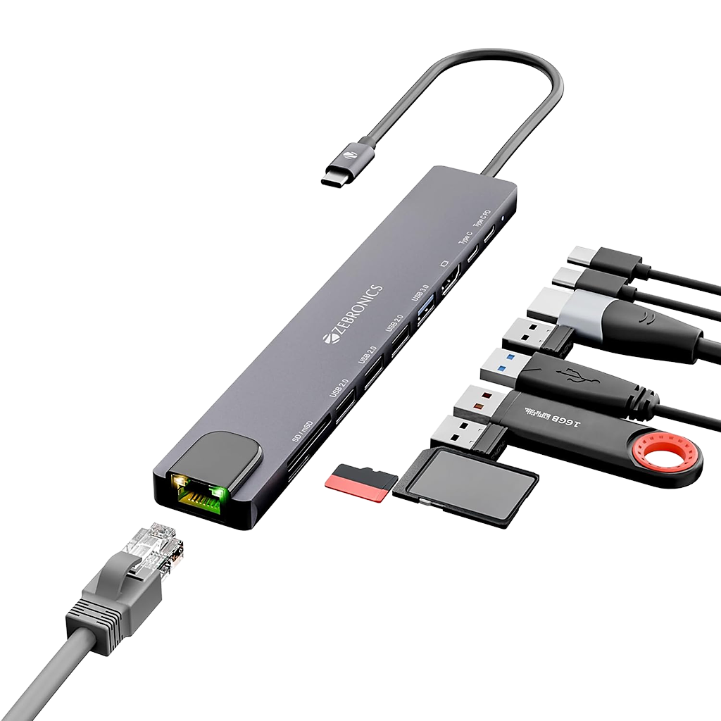 ZEBRONICS CT101, 10 in 1 Multiport HUB