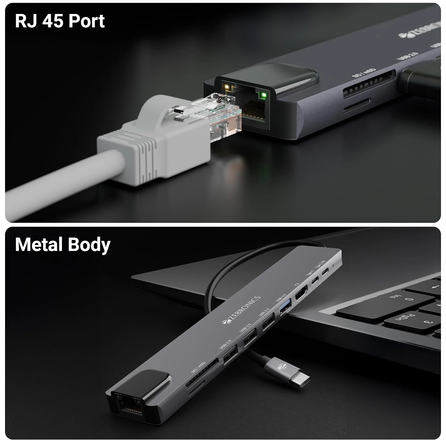 ZEBRONICS CT101, 10 in 1 Multiport HUB view 2