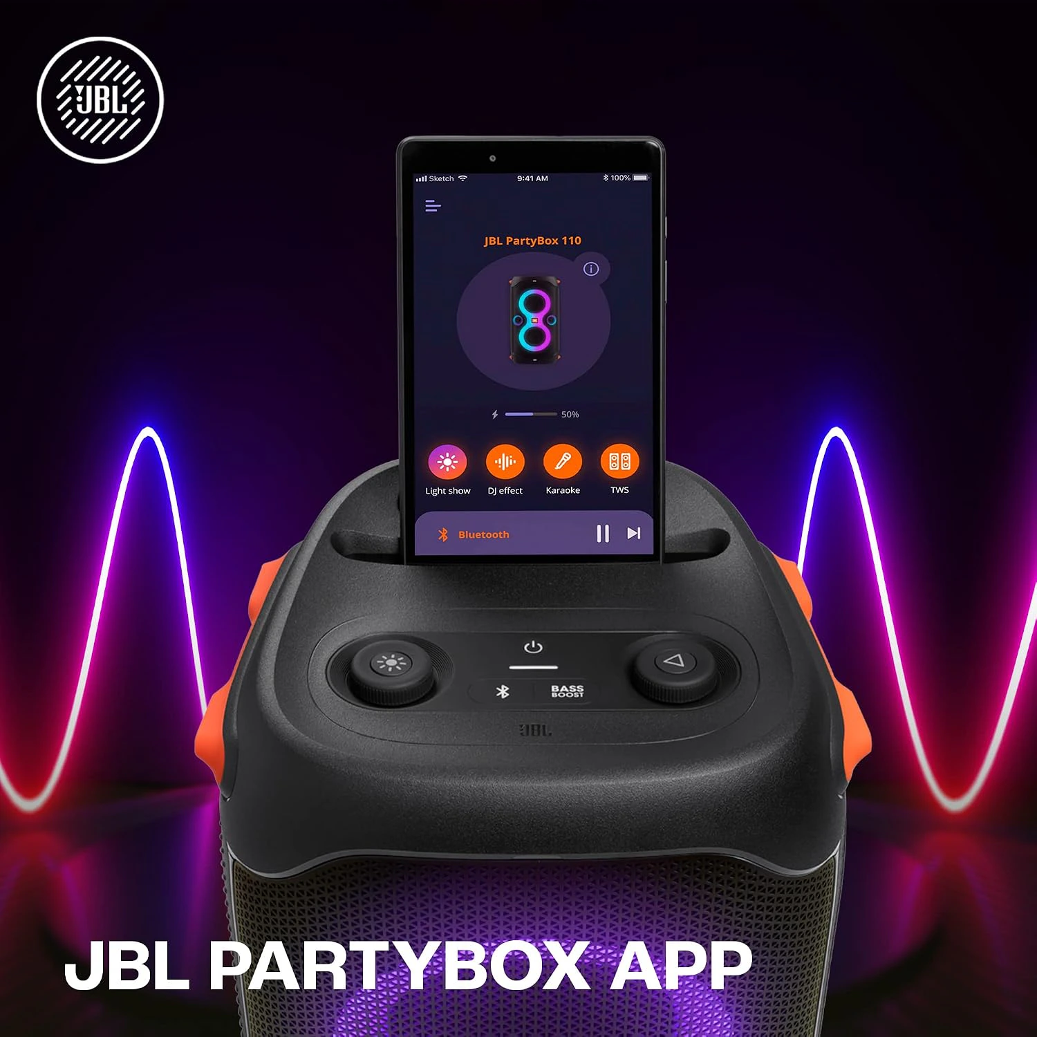 JBL Partybox 110 Wireless Bluetooth 160W Party Speaker, Dynamic Light Show view 5