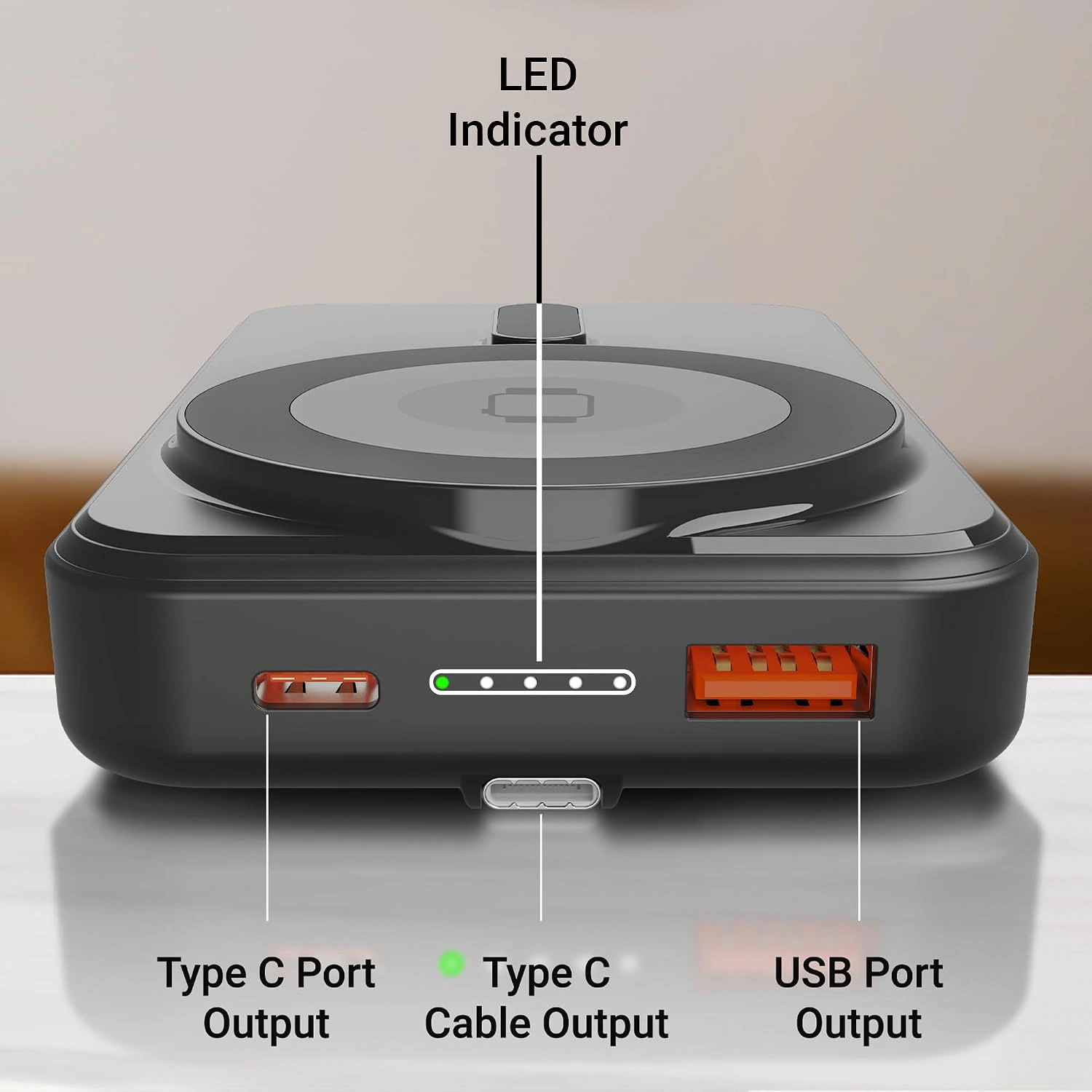 ZEBRONICS MW67 Wireless Power Bank, 10000 mAh view 5