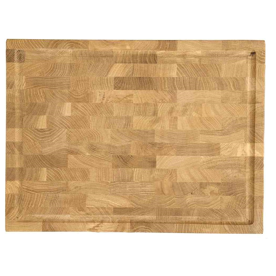 בוצ'ר בלוק עץ אלון גדול End Grain עם חריטה 