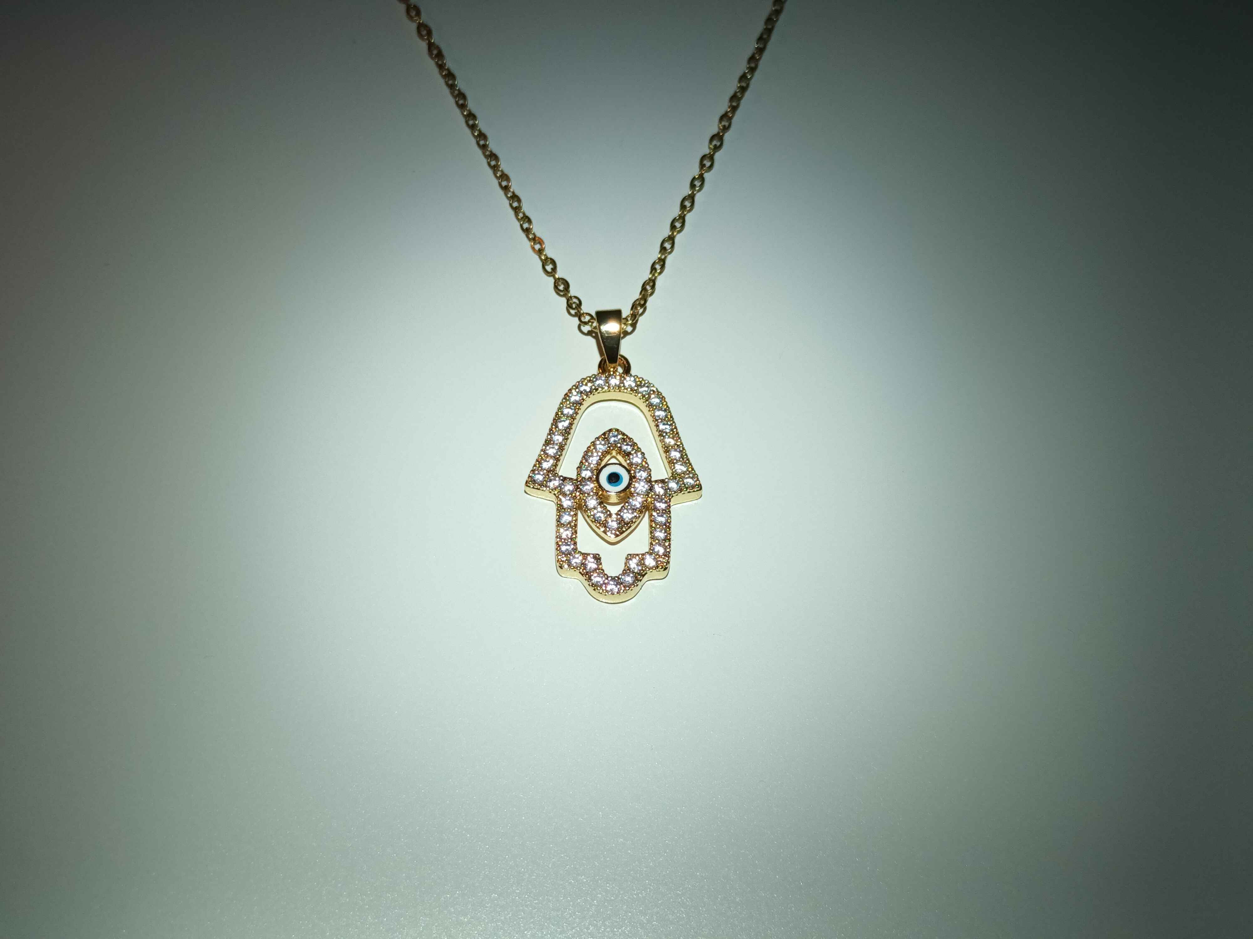 Collar Mano de Fátima con Ojo Turco