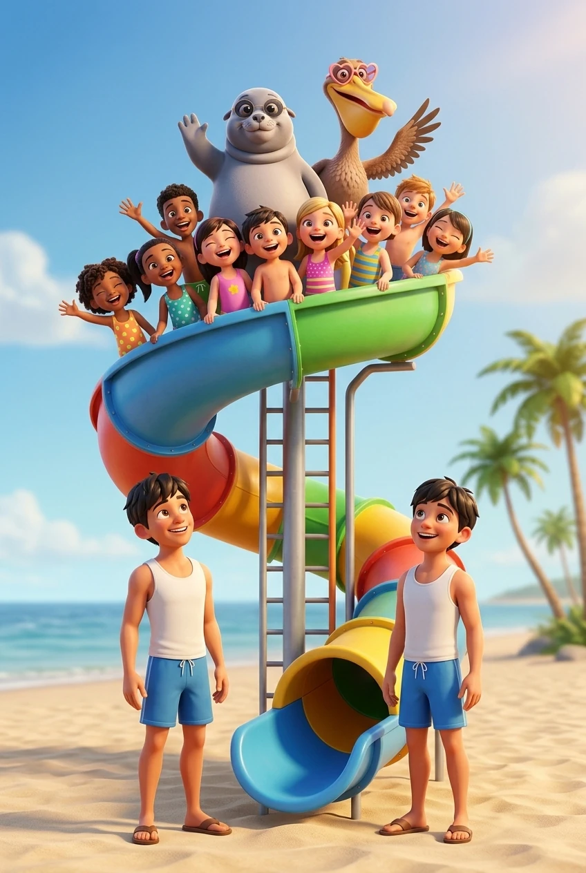 El tobogán loco de la playa