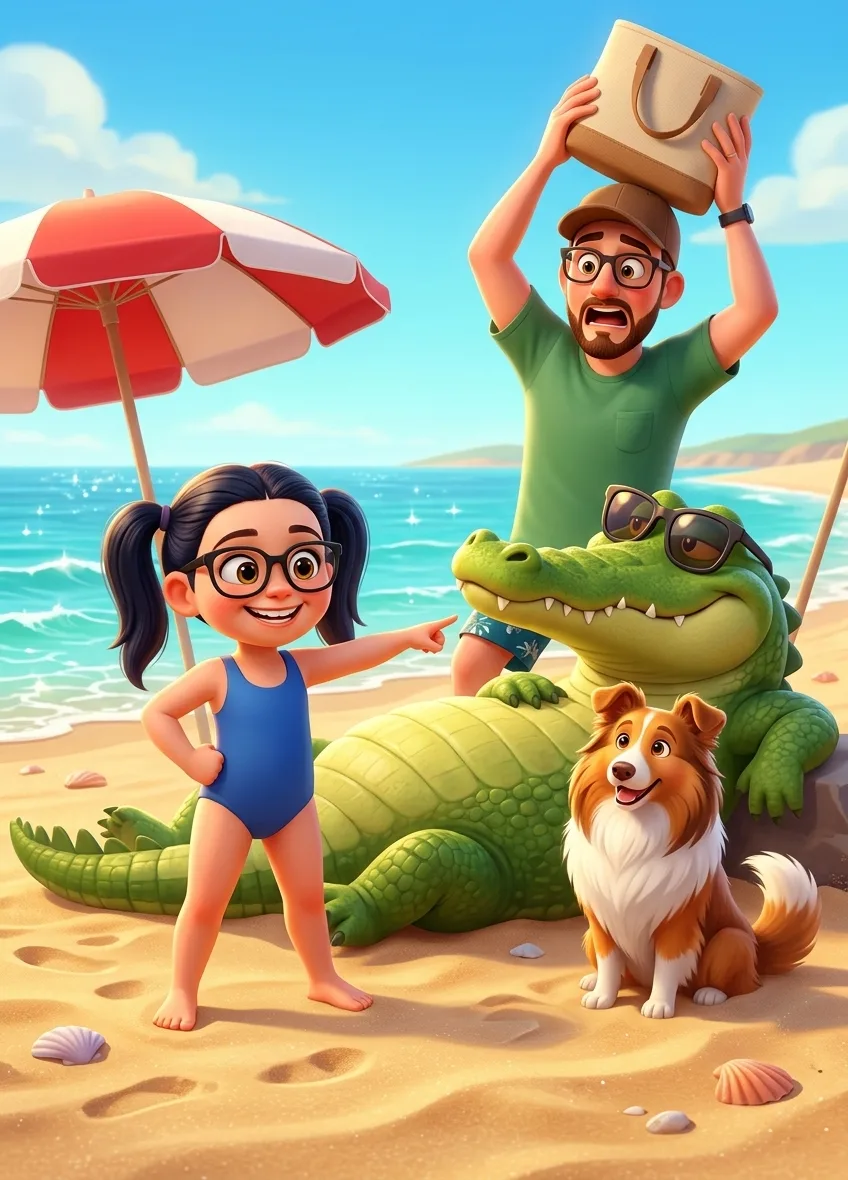 Crocodile à la plage !