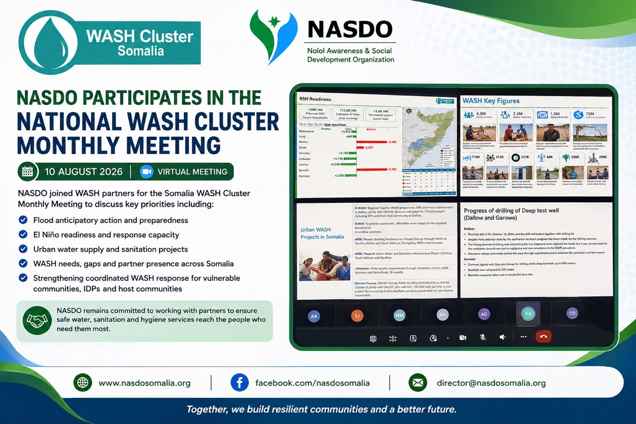NASDO participates in the National WASH Cluster monthly meeting