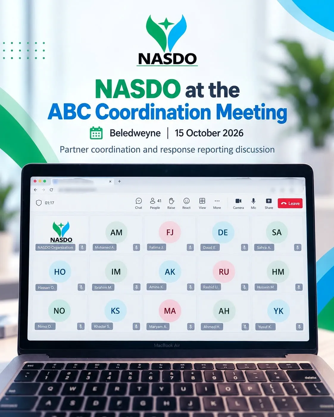 Yesterday, 15 October 2026, NASDO participated in two important ABC Partners’ meetings, contributing to discussions on flood preparedness, humanitarian coordination, and effective response reporting across Somalia. — media 2