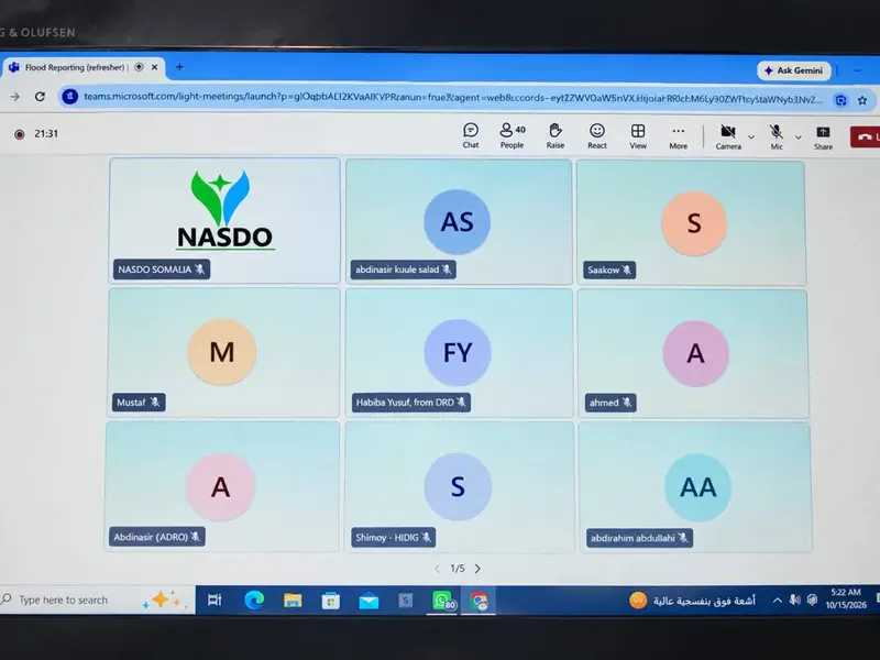 Yesterday, 15 October 2026, NASDO participated in two important ABC Partners’ meetings, contributing to discussions on flood preparedness, humanitarian coordination, and effective response reporting across Somalia.