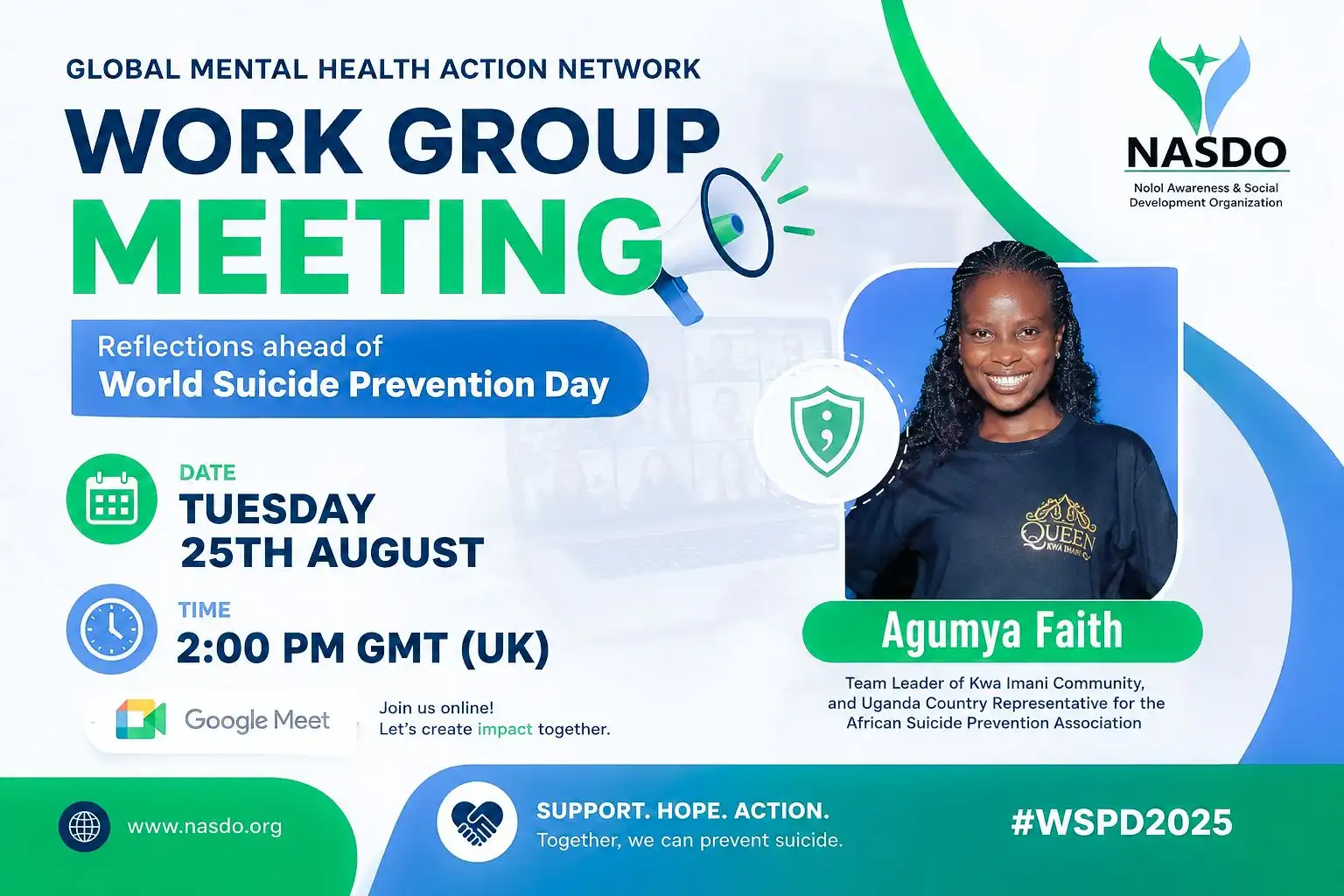 NASDO Somalia participated in the GMHAN Suicide Prevention Working Group Meeting
