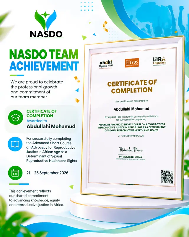 NASDO is pleased to celebrate the professional development of our team member, Abdullahi Mohamud.