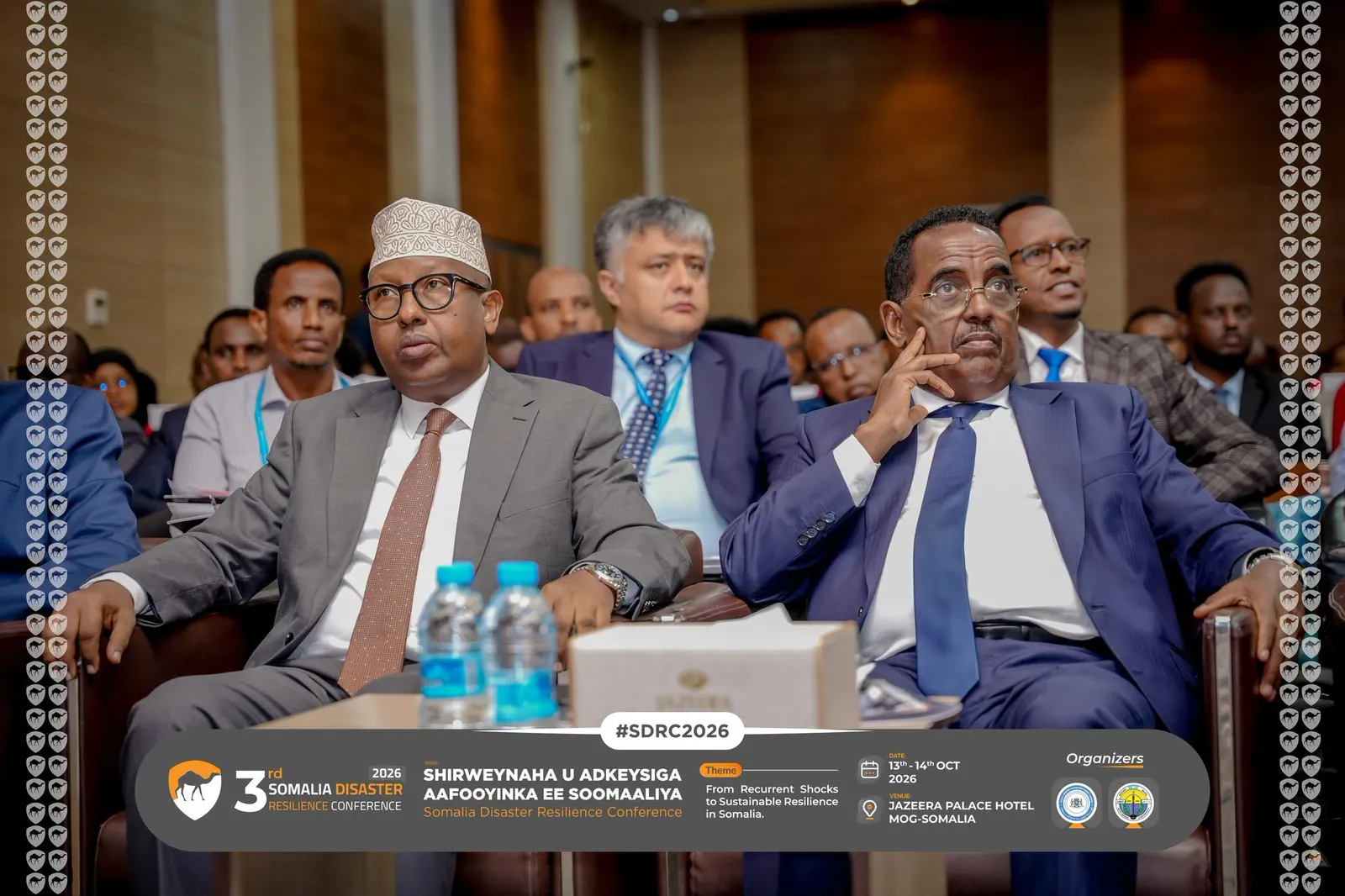 Today, 13 October 2026, NASDO was honored to attend the 3rd Somalia Disaster Resilience Conference (SDRC 2026), held at Jazeera Palace Hotel in Mogadishu under the theme “From Recurrent Shocks to Sustainable Resilience in Somalia.” — media 2