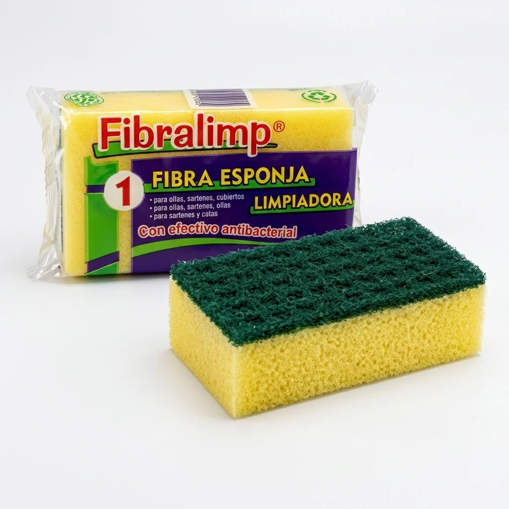 FIBRA ESPONJA ACANALADA PEGADA EXTRALIMP